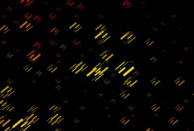 Tekrarlanan çubuklarla koyu turuncu vektör şablonu. Renkli çubuklarla gösterişli soyut çizimler. TV reklamları için arkaplan.