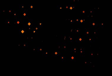 Dark orange vector template with crystals, circles, squares. Decorative design in abstract style with lines, dots, cubes. Pattern can be used for websites.