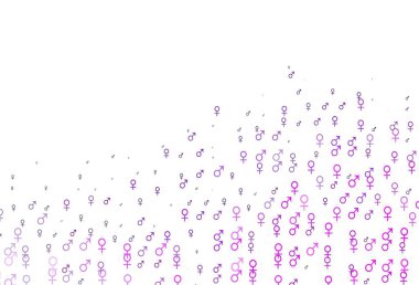 Açık pembe, cinsiyet faktörlü mavi vektör deseni. Soyut tarzda, cinsiyet şekilleriyle basit bir gradyan tasarımı. Randevu uygulamaları için akıllı tasarım.