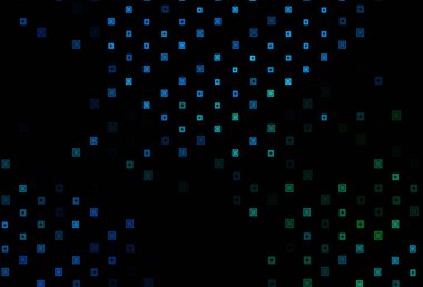 Koyu mavi, dikdörtgenli yeşil vektör arka plan, daireler. Renkli eğimli dikdörtgenler, soyut arkaplanda daireler. Reklamınız, posteriniz, afişiniz için en iyi tasarım.