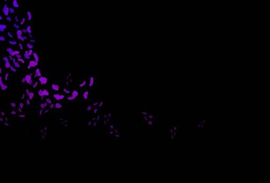 Memphis şekilli koyu mor vektör şablonu. Modern tarzda değişen renkli kaotik formlar. İşiniz için en iyi akıllı tasarım.