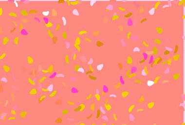 Açık pembe, rastgele şekilli sarı vektör dokusu. Soyut tarzda rengarenk gradyan şekilleri olan bir resim. Web siteniz için basit tasarım.