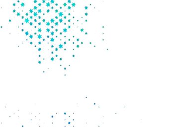 Açık mavi, parlak yıldızlı yeşil vektör düzeni. Yıldızlı parlak renkli illüstrasyon. Şablon hediyeleri paketlemek için kullanılabilir..