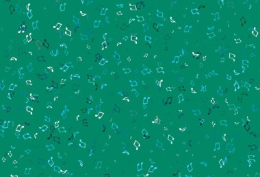 Müzik elementleriyle açık renkli vektör deseni. Soyut arkaplanda rengarenk müzik tuşları. Duvar kağıtları için modern tasarım.