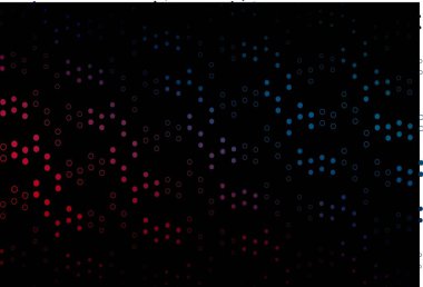 Koyu mavi, daireli kırmızı vektör şablonu. Bulanık dekoratif tasarım baloncuklu soyut tarzda. Suyun deseni, yağmur damlaları.