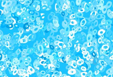 Açık mavi, daireli kırmızı vektör şablonu. Bulanık yağmur damlaları olan soyut bir çizim. Güzel web siteleri için desen.