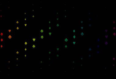 Koyu Çokrenkli, kart elementleriyle Gökkuşağı vektör düzeni.