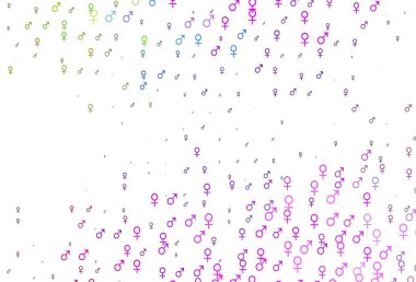 Açık çoklu renk, cinsiyet işaretli gökkuşağı vektör arkaplanı.