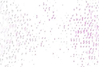 Açık pembe vektör arkaplanı ve cinsiyet işaretleri. Gradyan renkli erkek, soyut tarzda kız sembolleri. Uniseks duvar kağıtları için modern tasarım.