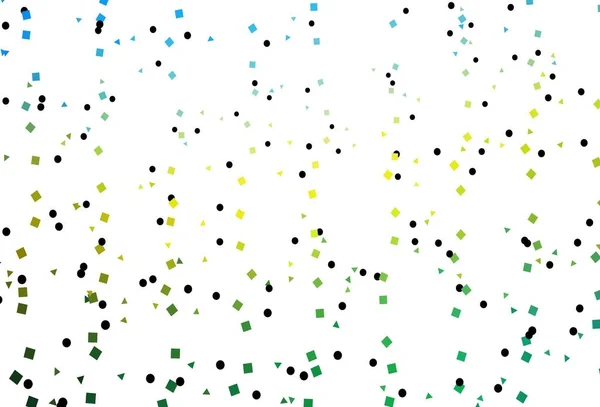 ライトブルー サークル キューブとポリスタイルで黄色のベクトルテクスチャ カラフルなグラデーションの菱形 ビジネス広告 小冊子 チラシのパターン — ストックベクタ