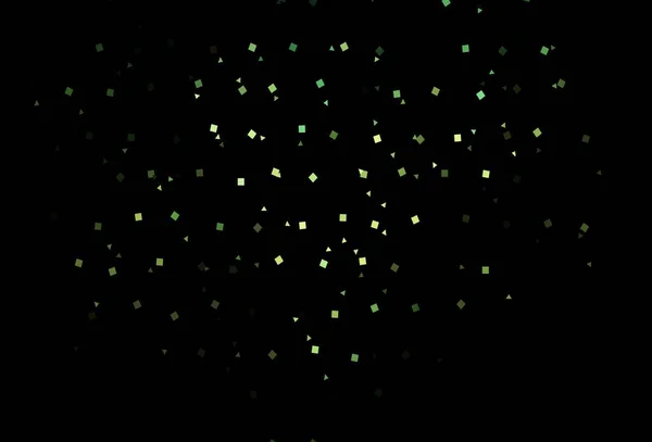 Donkergroen Geel Vectorsjabloon Met Kristallen Cirkels Vierkanten Glitter Abstracte Illustratie — Stockvector
