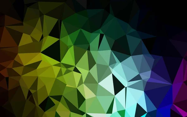 Dark Multicolor Rainbow Vector Polygon Abstracte Achtergrond — Stockvector