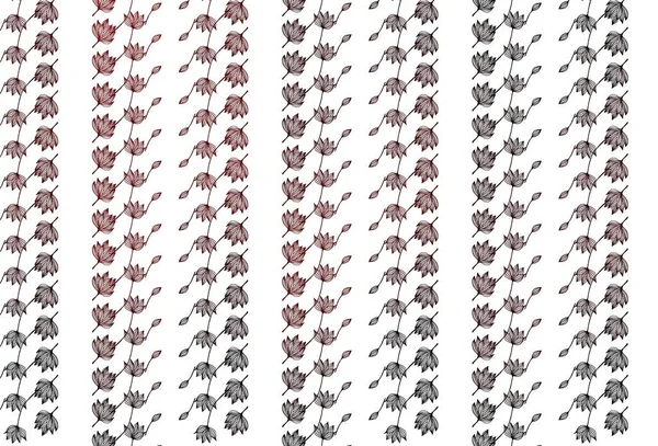 Шаблон Светло Красного Вектора Красочная Иллюстрация Стиле Каракулей Листьями Ручная — стоковый вектор