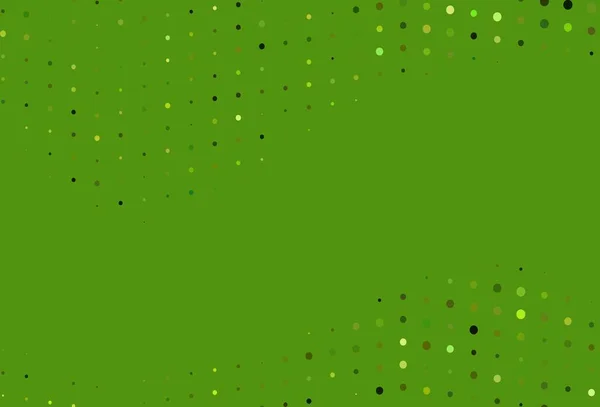 Hellgrüne Vektorvorlage Mit Kreisen Glitzernde Abstrakte Illustration Mit Verschwommenen Regentropfen — Stockvektor