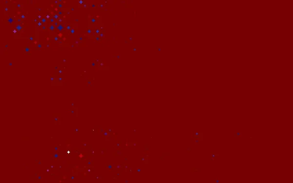 Licht Blauw Rode Vector Achtergrond Met Gekleurde Sterren — Stockvector