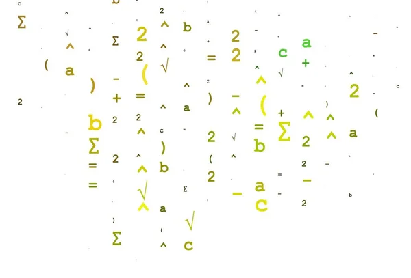 Lichtblauwe Gele Vectortextuur Met Wiskundige Symbolen Schitterende Kleurrijke Illustratie Met — Stockvector