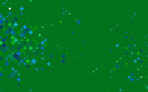ライトブルー 美しい星と緑のベクトルテクスチャ — ストックベクタ