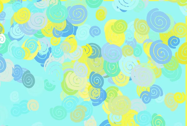 Hellgrünes Gelbes Vektormuster Mit Blasenformen Kreative Geometrische Illustration Marmorstil Mit — Stockvektor