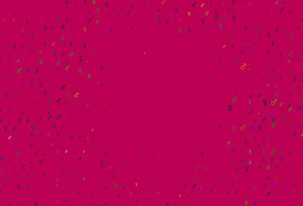 Светлый Многоцветный Радужный Векторный Узор Гендерными Элементами Градиентный Выделенный Красочный — стоковый вектор