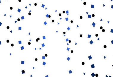 Daireleri, çizgileri, dikdörtgenleri olan hafif BLUE vektör düzeni. Soyut tarzda dekoratif tasarım, çizgiler, noktalar, küplerle. İniş sayfası için modern şablon.