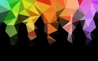 Açık Çokrenkli, Gökkuşağı vektör çokgeni soyut arkaplan.