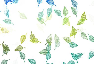 Soyut renkli yapraklarla dekoratif illüstrasyon. Web sitesi için desenli desen. 