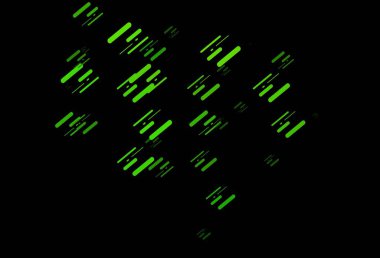 Renkli çizgileri olan koyu yeşil vektör dokusu. Soyut şablondaki çizgilerle dekoratif parlak çizimler. Reklamlar, posterler, afişler için desen.