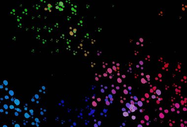 Karanlık Çokrenkli, lav şekilli Gökkuşağı vektör arkaplanı. Soyut mermer tarzında, gradyanı olan renkli bir illüstrasyon. İş tasarımınız için tamamen yeni bir şablon.