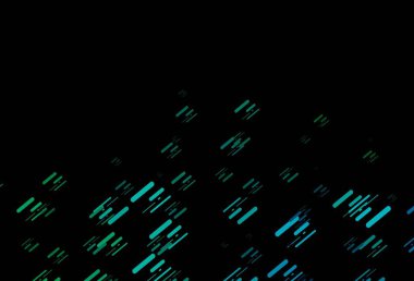 Koyu mavi, renkli çizgileri olan yeşil vektör dokusu. Renkli çubuklarla gösterişli soyut çizimler. Web siteleri, iniş sayfaları için desen.