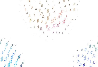 Müzik sembollü soyut vektör arkaplanı. Soyut tarzda dekoratif tasarım ve müzik şekilleri. Fasion dergileri için şablon.