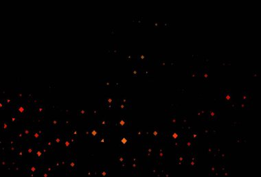 Dark orange vector pattern in polygonal style with circles. Decorative design in abstract style with lines, dots, cubes. Template for wallpapers.