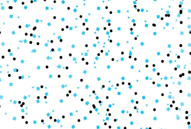 Çizgiler, daireler ve eşkenar dörtgenli hafif BLUE vektör arkaplanı. Küreler, kareler ve çizgilerle soyut çizimler. Web siteleri için şablon kullanılabilir.