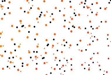 Açık Turuncu vektör arkaplanı üçgenler, daireler, küplerle. Küreler, kareler ve çizgilerle soyut çizimler. İş ilanınız için akıllı tasarım.