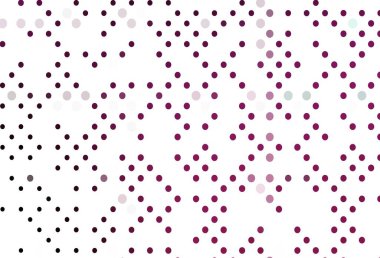 Light Pink vector pattern with spheres. Blurred bubbles on abstract background with colorful gradient. Pattern of water, rain drops.