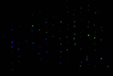 Koyu renk, Gökkuşağı vektör örtüsü, çokgen tarzda. Dikdörtgenli soyut gradyan çizimi. İş broşürleri, broşürler için desen.