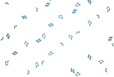 Müzik sembollü soyut vektör arkaplanı. Soyut tarzda dekoratif tasarım ve müzik şekilleri. Fasion dergileri için şablon.