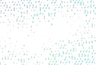 Açık mavi, cinsiyet sembollü sarı vektör arkaplanı. 