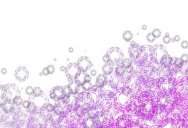 Açık pembe, daire şekilli mavi vektör düzeni. Parlak renkli soyut çemberlerin olduğu bir resim. Reklamlar, broşürler için desen.