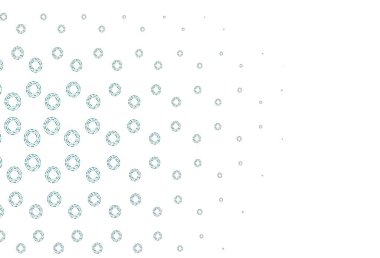 Açık mavi, daireli yeşil vektör şablonu. Bulanık yağmur damlaları olan soyut bir çizim. Posterler, afişler için tasarım.