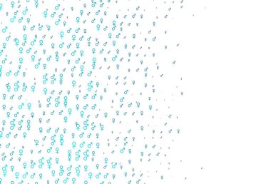 Açık mavi, yeşil vektör arkaplanı ve cinsiyet işaretleri. Modern soyut illüstrasyon, gradyan erkek, kadın işaretleri. Uniseks duvar kağıtları için modern tasarım.