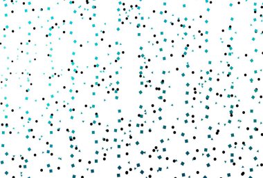 Dairesel çokgen biçiminde hafif BLUE vektör kapağı. Soyut tarzda dekoratif tasarım, çizgiler, noktalar, küplerle. İş ilanınız için akıllı tasarım.