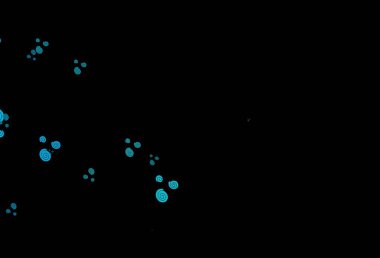 Eğri daireli koyu mavi vektör arkaplan. Mermer şeklinde parlak eğri çizimler. İş tasarımınız için tamamen yeni bir şablon.