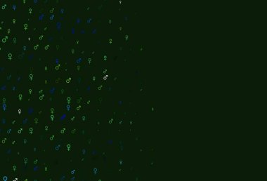 Açık mavi, cinsiyet faktörlü sarı vektör deseni. Renkli gradyan tarzında cinsiyet işaretli akıllı bir illüstrasyon. Randevu uygulamaları için akıllı tasarım.