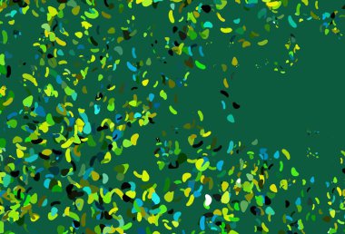 Açık yeşil, soyut formlu sarı vektör arkaplan. Renkli rastgele şekillerle modern soyut illüstrasyon. İşiniz için en iyi akıllı tasarım.