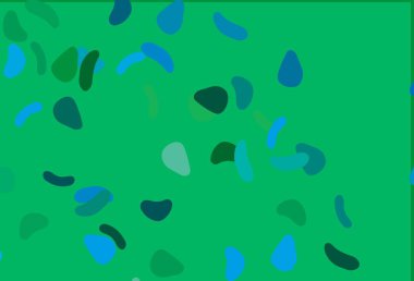 Açık mavi, soyut formlu yeşil vektör arkaplan. Soyut tarzda rengarenk gradyan şekilleri olan bir resim. Kartvizitiniz için modern tasarım.