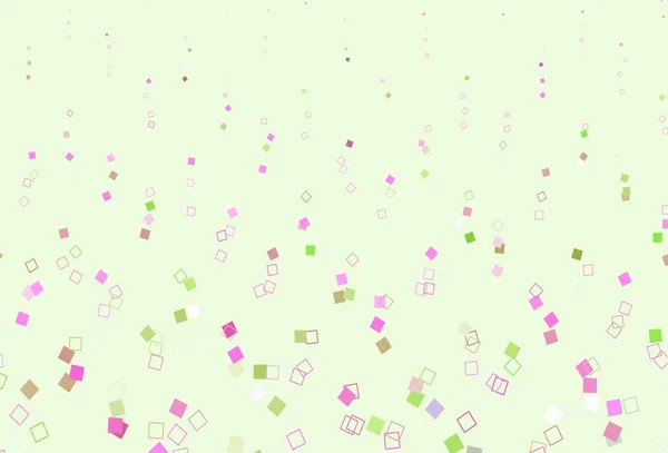 浅粉色 绿色矢量背景与矩形 精美的插图与矩形和正方形 登陆页的模式 — 图库矢量图片