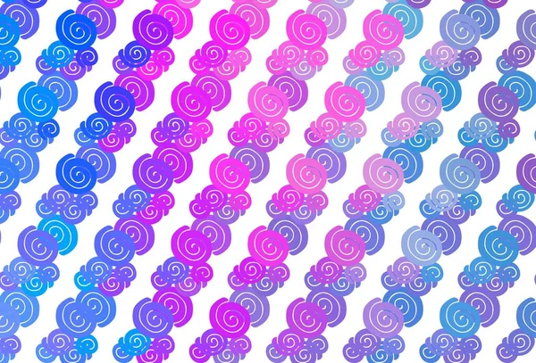Hellrosa Blaue Vektorschablone Mit Blasenformen Eine Vage Zirkuläre Abstrakte Illustration — Stockvektor