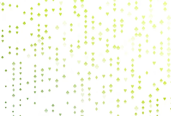Светло Зеленая Векторная Текстура Игральными Картами Блестящий Абстрактный Эскиз Изолированными — стоковый вектор