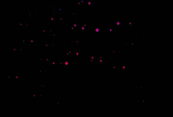 Tmavě Růžové Vektorové Pozadí Trojúhelníky Kruhy Kostkami Ilustrace Množinou Barevných — Stockový vektor