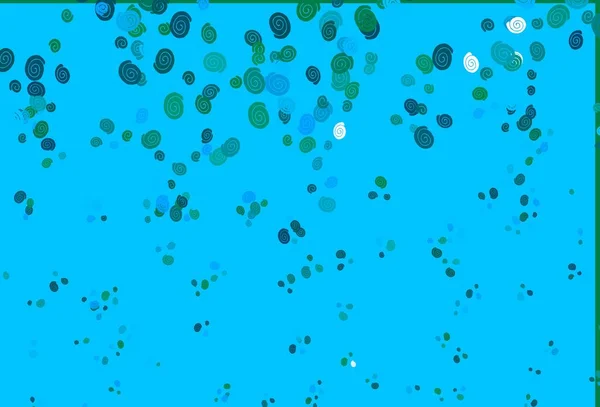 Hellblauer Grüner Vektorhintergrund Mit Lampenformen Eine Vage Zirkuläre Abstrakte Illustration — Stockvektor